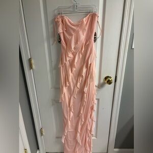 Windsor Blush Asymmetrical Ruffle Dress